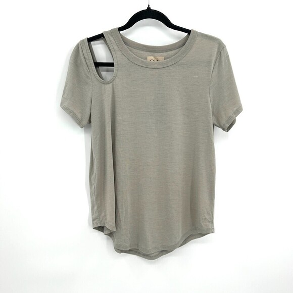 NWT CHASER Gray Shoulder Vintage Jersey Super Soft Vent Crew Neck Shirt Medium - Picture 4 of 7